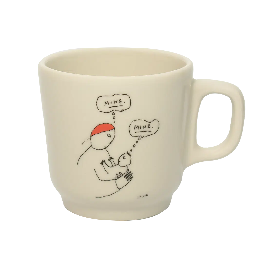 Liana Finck - Mine Mug ceramic drinkware, with a clean, polished finish and distinctive shape or artwork; a comfortable everyday choice for coffee, tea, cocoa, or desk-side sipping. Alternate product view shows more of the shape, finish, and design details.
