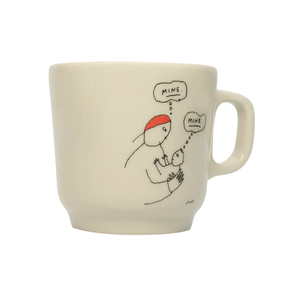 Liana Finck - Mine Mug ceramic drinkware, with a clean, polished finish and distinctive shape or artwork; a comfortable everyday choice for coffee, tea, cocoa, or desk-side sipping. Additional view helps show the profile, scale, and decorative details.