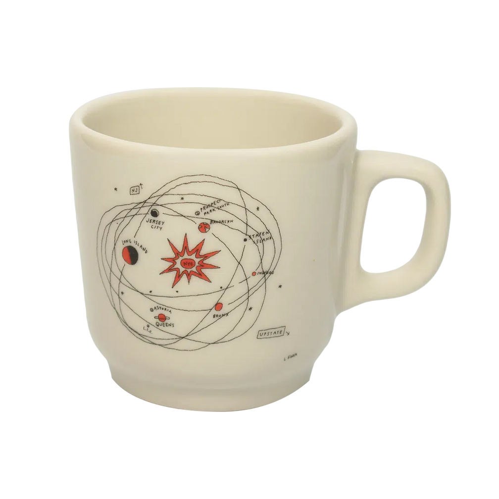 Liana Finck - Planets Mug ceramic drinkware, with a clean, polished finish and distinctive shape or artwork; a comfortable everyday choice for coffee, tea, cocoa, or desk-side sipping. Alternate product view shows more of the shape, finish, and design details.