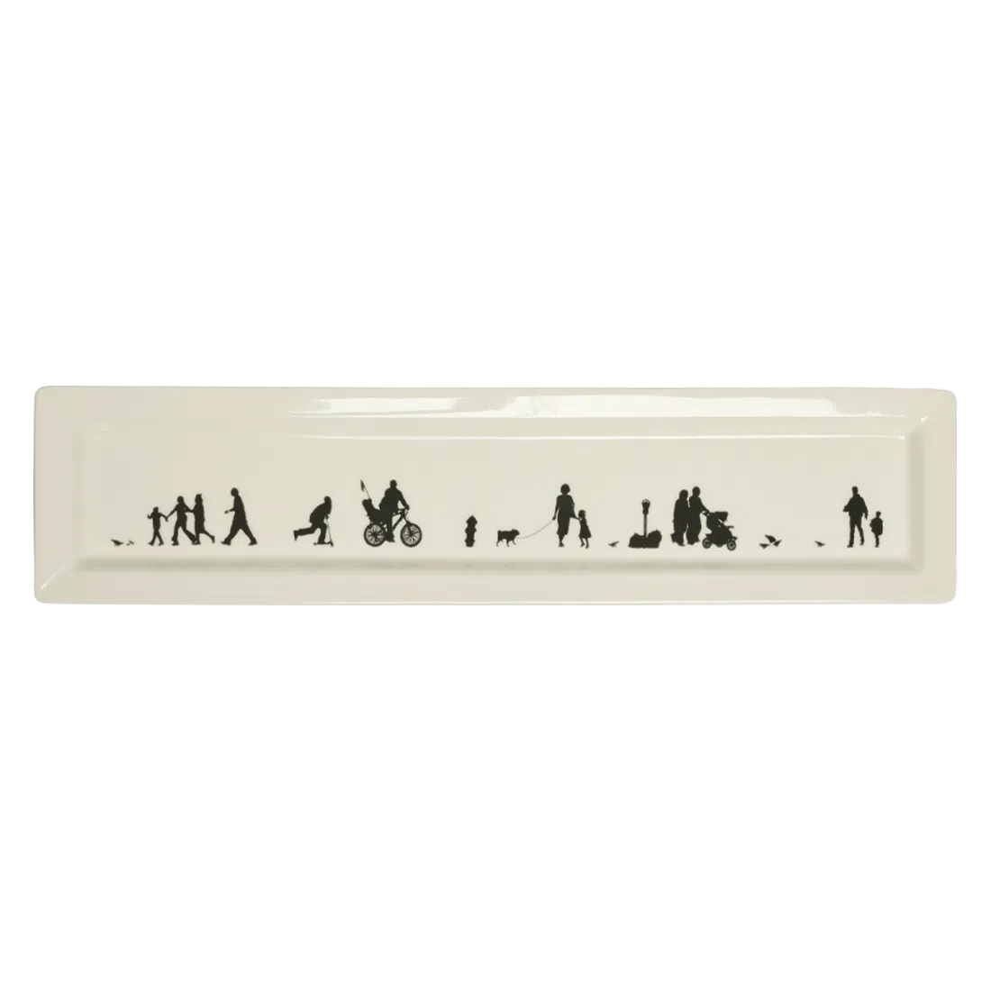 Pedestrians - Tray serving and catchall piece, with a clean, polished finish and distinctive shape or artwork; useful for snacks and small bites, or for organizing jewelry, keys, and countertop essentials. Primary product view highlights the overall design and proportions.