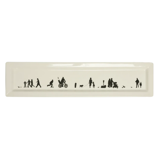 Pedestrians - Tray serving and catchall piece, with a clean, polished finish and distinctive shape or artwork; useful for snacks and small bites, or for organizing jewelry, keys, and countertop essentials. Primary product view highlights the overall design and proportions.
