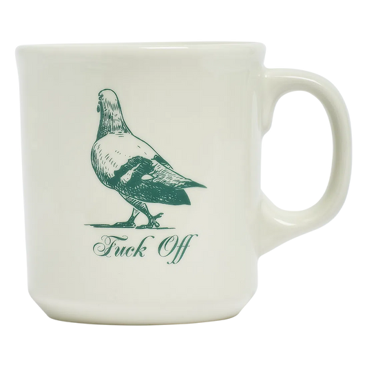 Pleasantries - Fuck Off Mug ceramic drinkware, with a clean, polished finish and distinctive shape or artwork; a comfortable everyday choice for coffee, tea, cocoa, or desk-side sipping. Primary product view highlights the overall design and proportions.