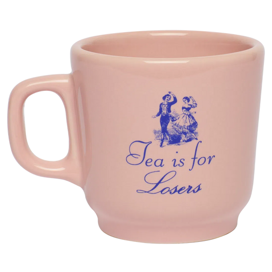 Pleasantries - Tea Is for Losers Mug ceramic drinkware, with a clean, polished finish and distinctive shape or artwork; a comfortable everyday choice for coffee, tea, cocoa, or desk-side sipping. Alternate product view shows more of the shape, finish, and design details.