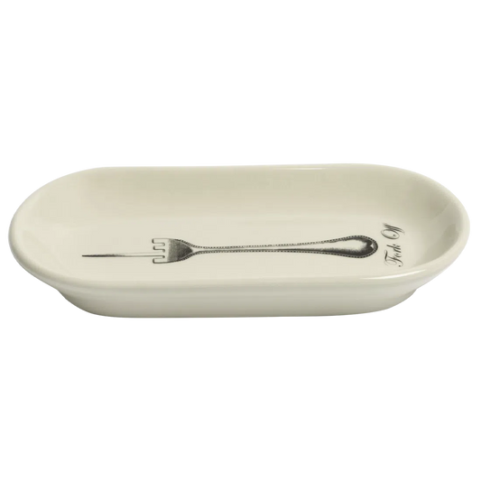 Pleasantries - Fork Off Tray serving and catchall piece, with a clean, polished finish and distinctive shape or artwork; useful for snacks and small bites, or for organizing jewelry, keys, and countertop essentials. Alternate product view shows more of the shape, finish, and design details.