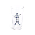 Baseball pint glass at a slight angle showing the batter illustration