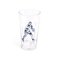 Basketball pint glass at a slight angle showing the player illustration