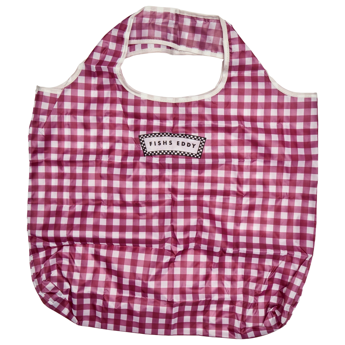 Gingham Shopper/pouch - Red reusable carryall, with eye-catching graphics or color designed to feel useful as well as expressive; a practical everyday bag for errands, books, groceries, commuting, or gifting. Alternate product view shows more of the shape, finish, and design details.