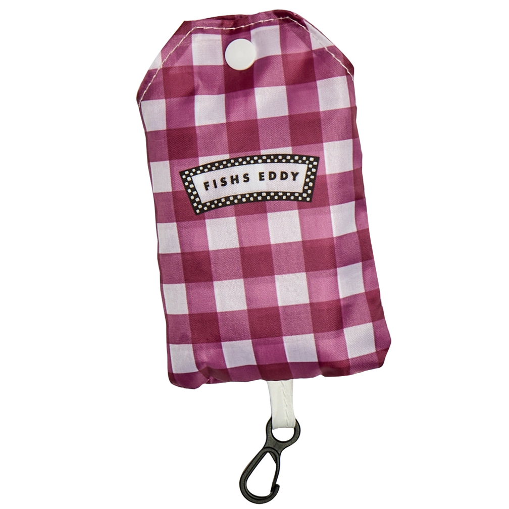 Gingham Shopper/pouch - Red reusable carryall, with eye-catching graphics or color designed to feel useful as well as expressive; a practical everyday bag for errands, books, groceries, commuting, or gifting. Primary product view highlights the overall design and proportions.