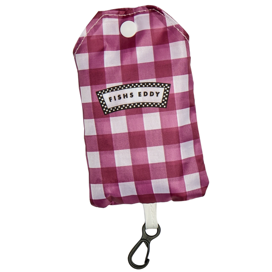 Gingham Shopper/pouch - Red reusable carryall, with eye-catching graphics or color designed to feel useful as well as expressive; a practical everyday bag for errands, books, groceries, commuting, or gifting. Primary product view highlights the overall design and proportions.