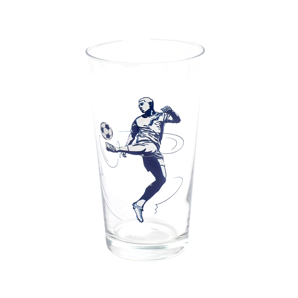 Soccer Pint Glass generous glassware, with a crisp silhouette and decorative details that stand out on the table; a practical choice for beer, soda, iced tea, or casual entertaining. Alternate product view shows more of the shape, finish, and design details.