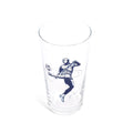 Soccer pint glass from a higher angle showing the rim